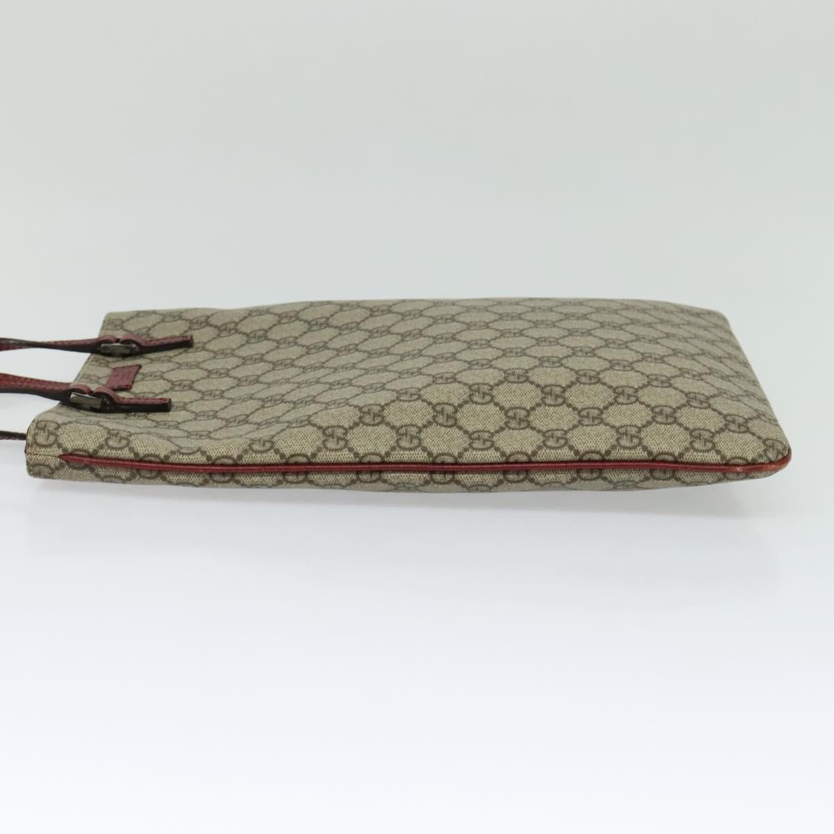 GUCCI GG Supreme Hand Bag PVC Beige Silver 117551 Auth 119722