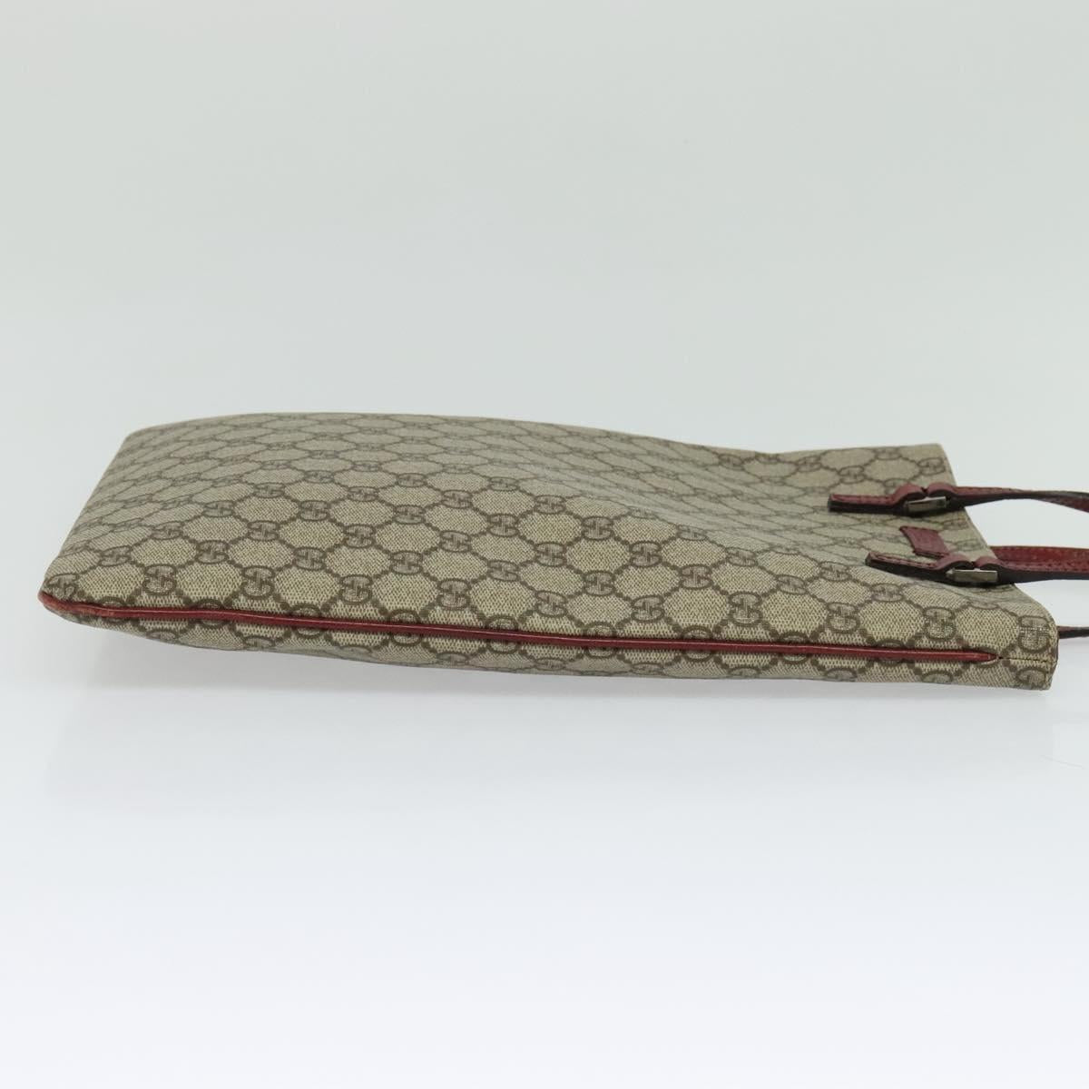 GUCCI GG Supreme Hand Bag PVC Beige Silver 117551 Auth 119722
