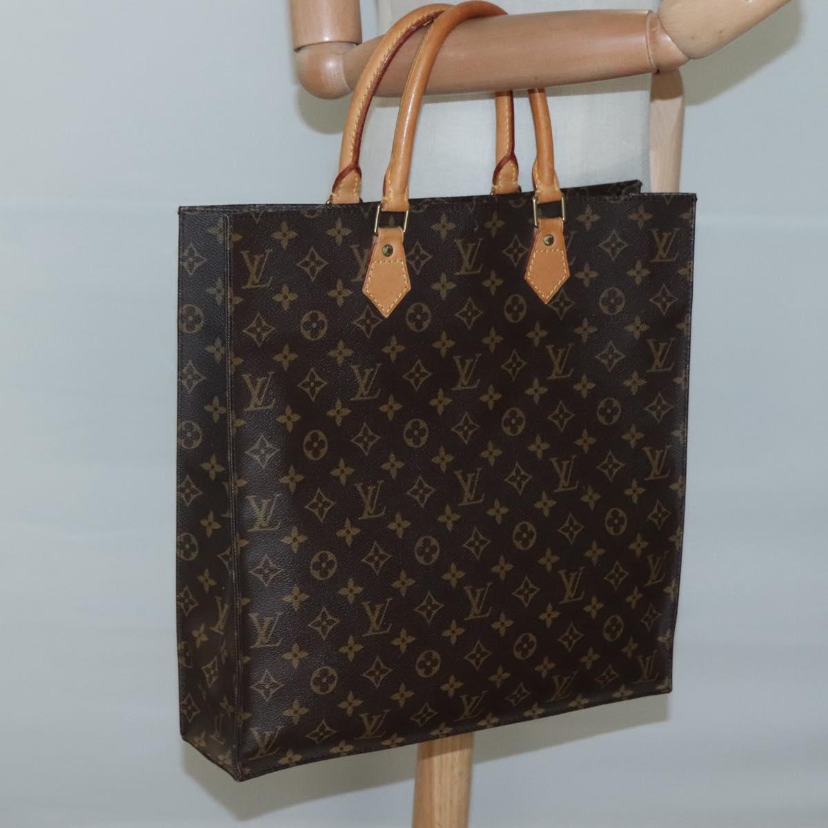 LOUIS VUITTON Monogram Sac Plat Hand Bag M51140 LV Auth 119745
