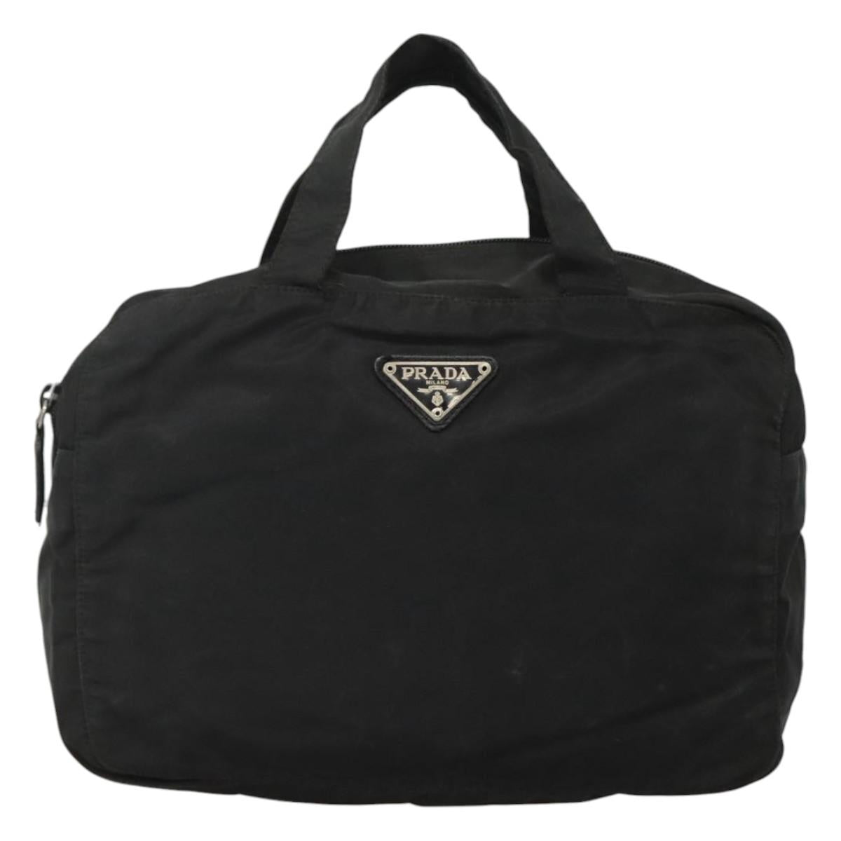 PRADA Hand Bag Nylon Black Auth 119749