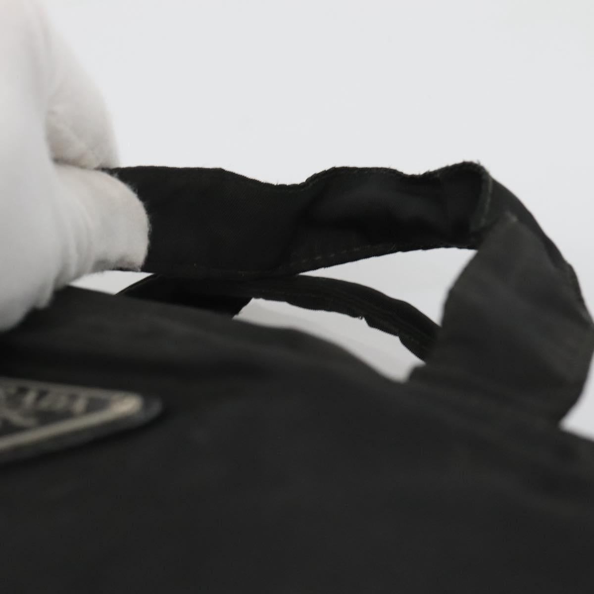 PRADA Hand Bag Nylon Black Auth 119749