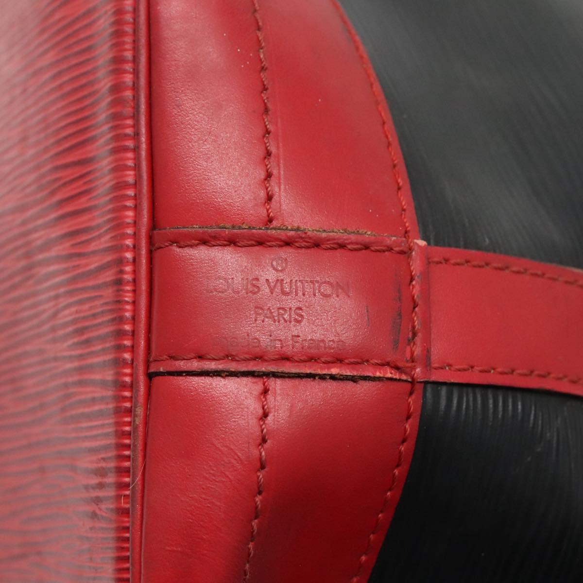 LOUIS VUITTON Epi Noe Shoulder Bag Bicolor Black Red M44017 LV Auth 119756