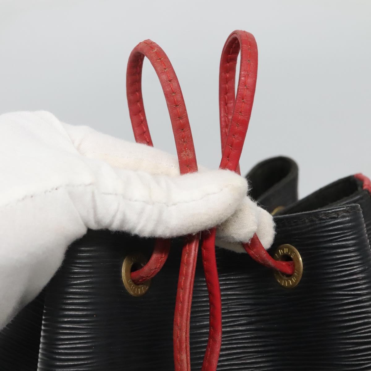 LOUIS VUITTON Epi Noe Shoulder Bag Bicolor Black Red M44017 LV Auth 119756