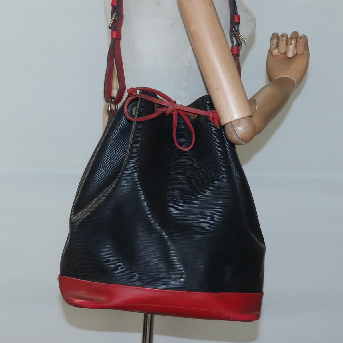 LOUIS VUITTON Epi Noe Shoulder Bag Bicolor Black Red M44017 LV Auth 119756