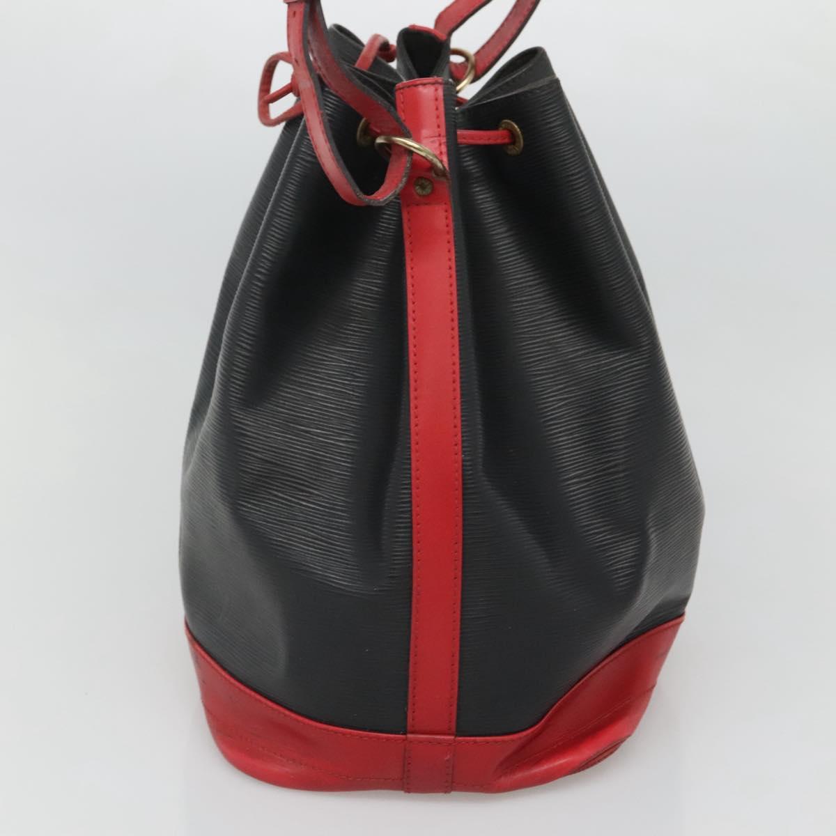 LOUIS VUITTON Epi Noe Shoulder Bag Bicolor Black Red M44017 LV Auth 119756