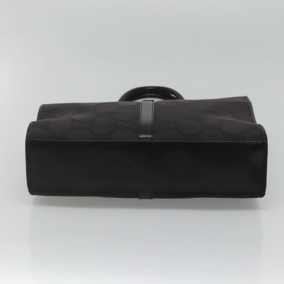 GUCCI GG Canvas Jackie Hand Bag Black Silver 002 1064 3444 Auth 119758