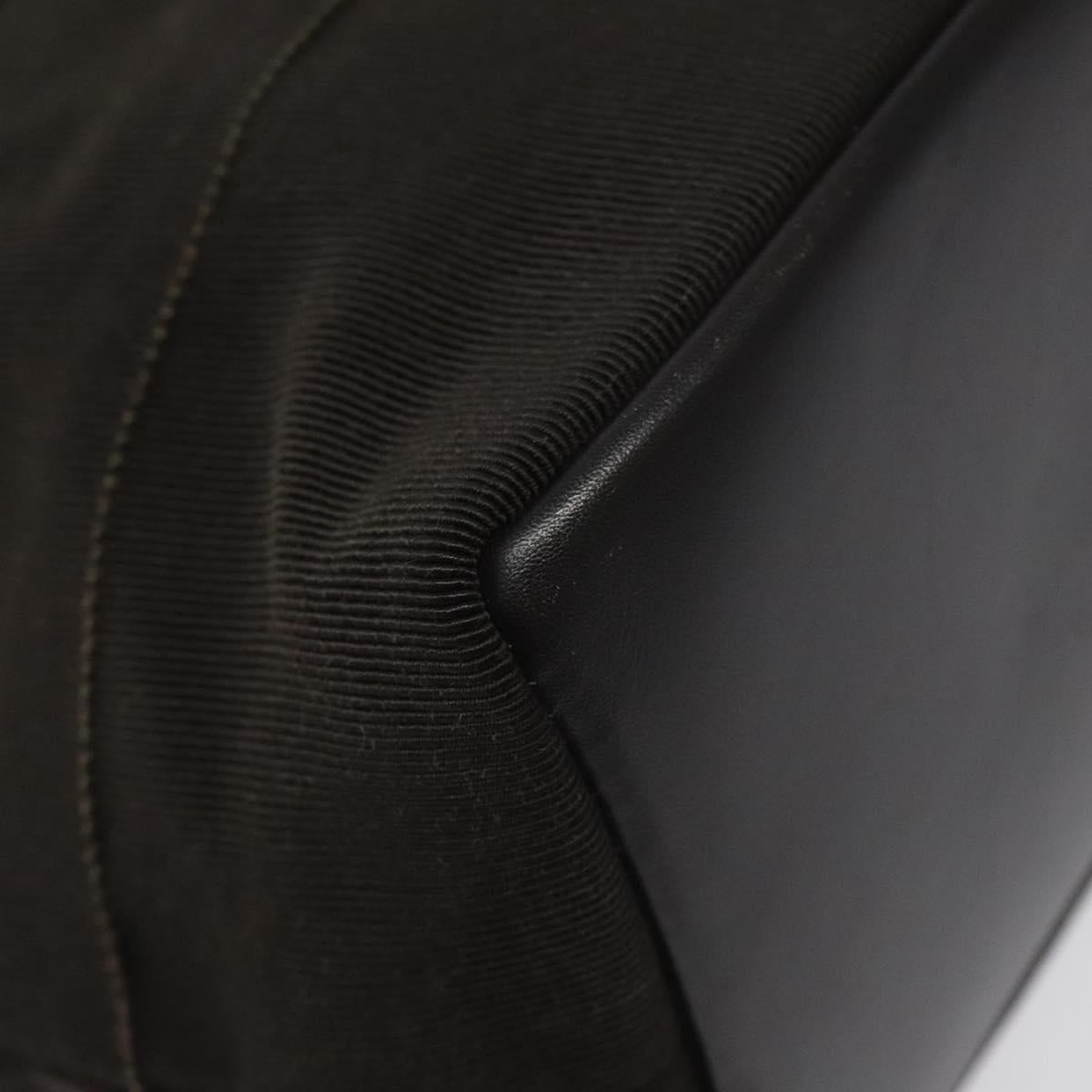 Salvatore Ferragamo Vala Hand Bag Canvas Dark Brown Gold Auth 119792