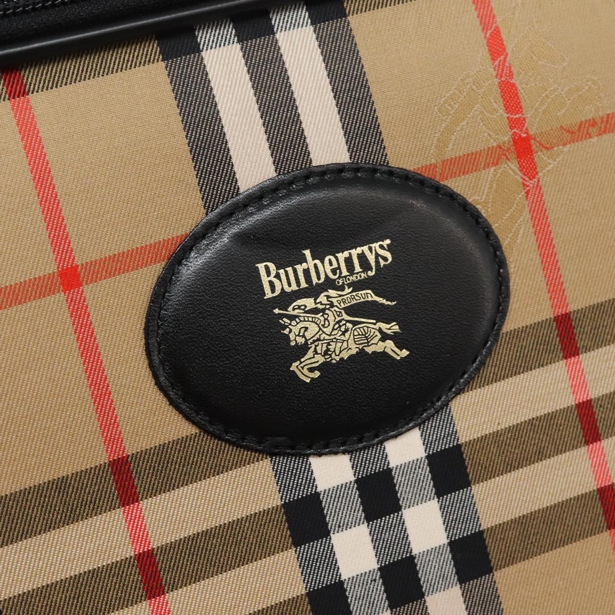 Burberrys Nova Check Garment Cover Canvas Beige Gold Auth 119821