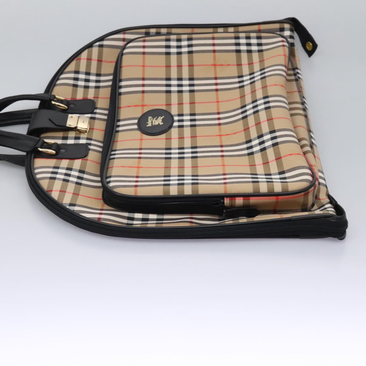 Burberrys Nova Check Garment Cover Canvas Beige Gold Auth 119821