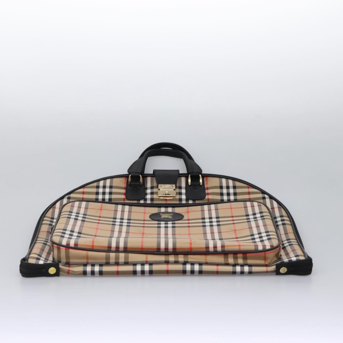 Burberrys Nova Check Garment Cover Canvas Beige Gold Auth 119821