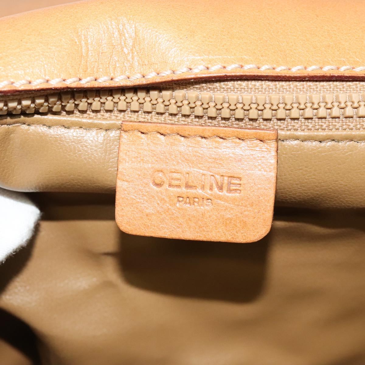 CELINE Macadam Canvas Shoulder Bag PVC Leather Brown Gold Auth 119835