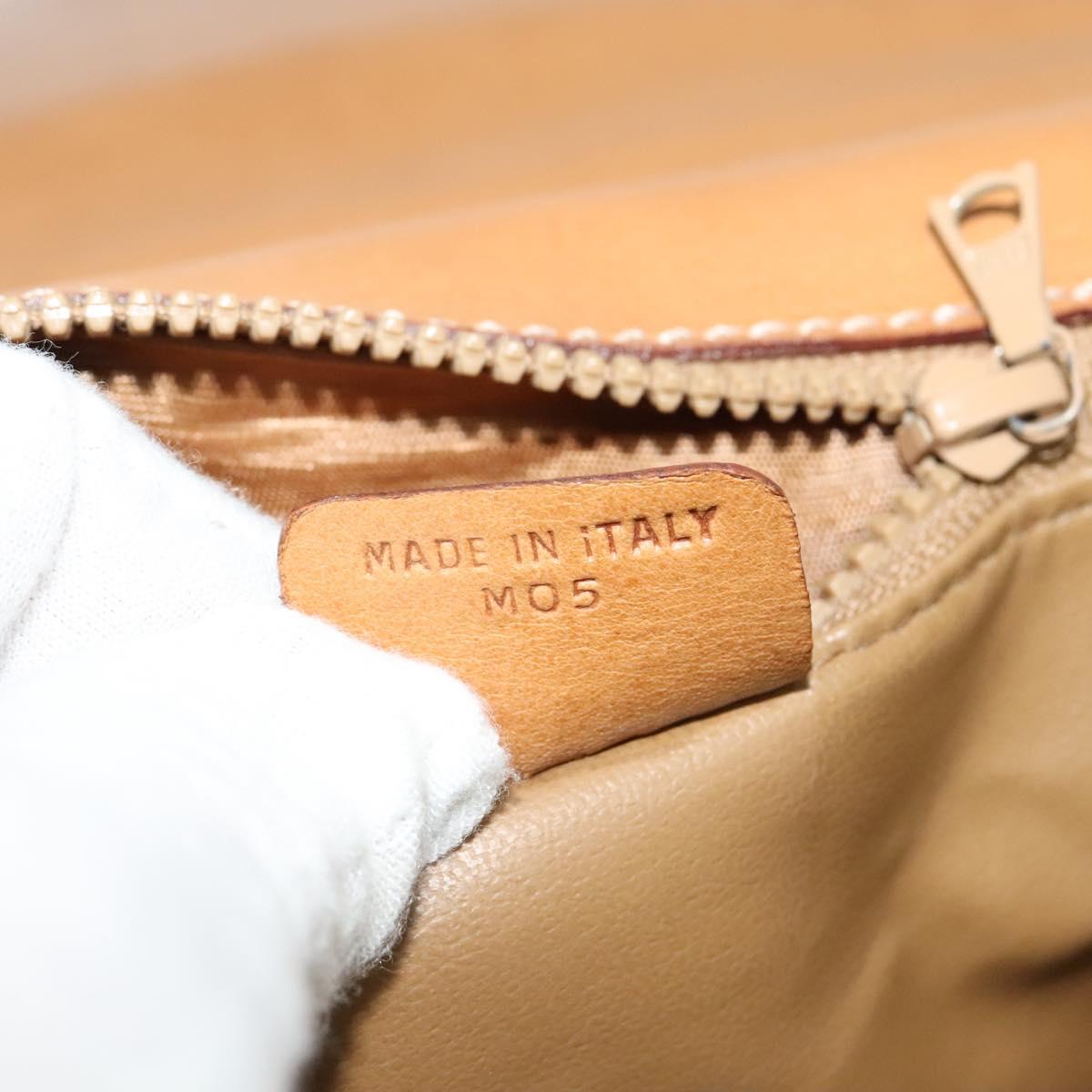 CELINE Macadam Canvas Shoulder Bag PVC Leather Brown Gold Auth 119835