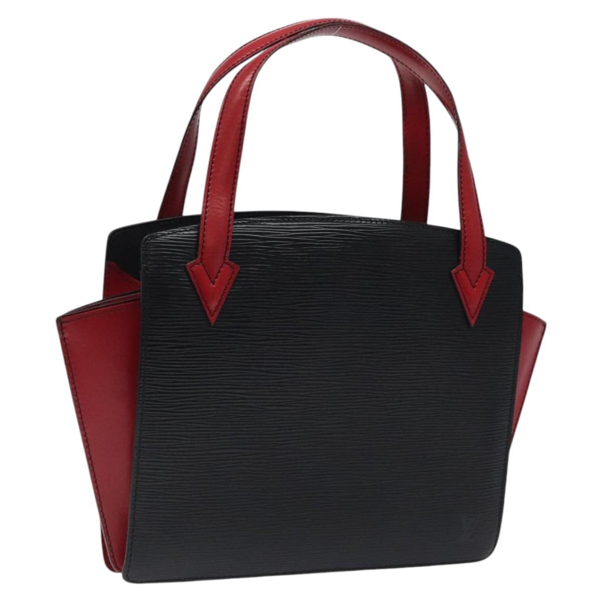 LOUIS VUITTON Epi Bicolor Varenne Hand Bag Black Red M52387 LV Auth 119842