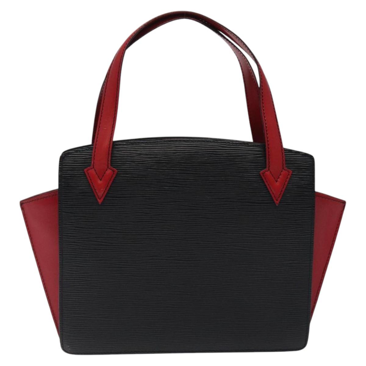 LOUIS VUITTON Epi Bicolor Varenne Hand Bag Black Red M52387 LV Auth 119842