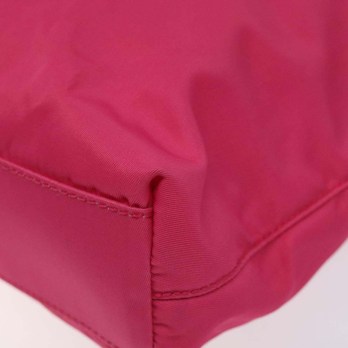 PRADA Shoulder Bag Nylon Pink Silver Auth 119844A