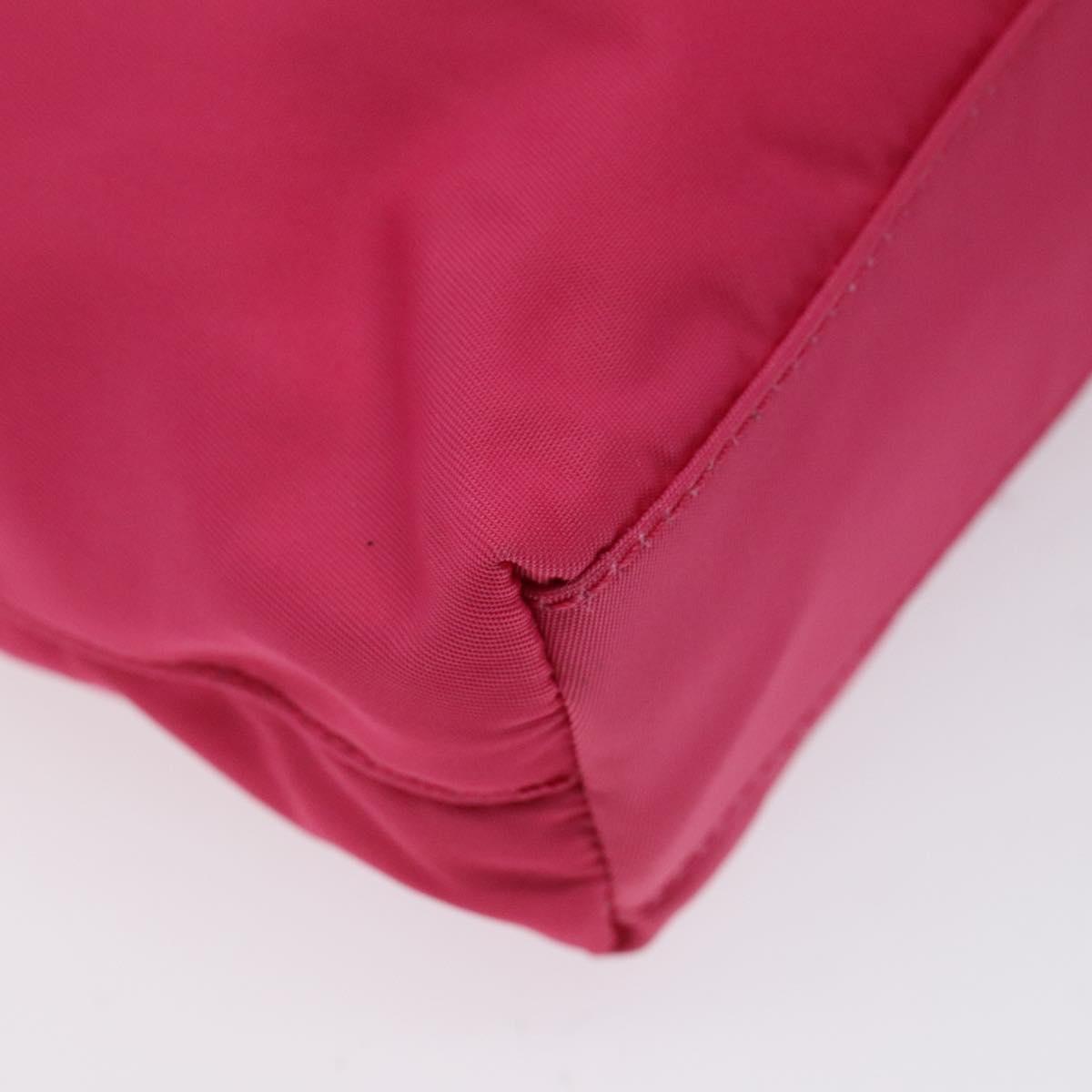 PRADA Shoulder Bag Nylon Pink Silver Auth 119844A