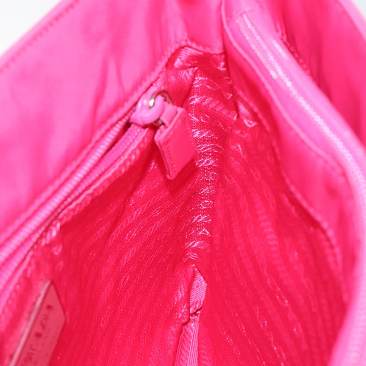 PRADA Shoulder Bag Nylon Pink Silver Auth 119844A