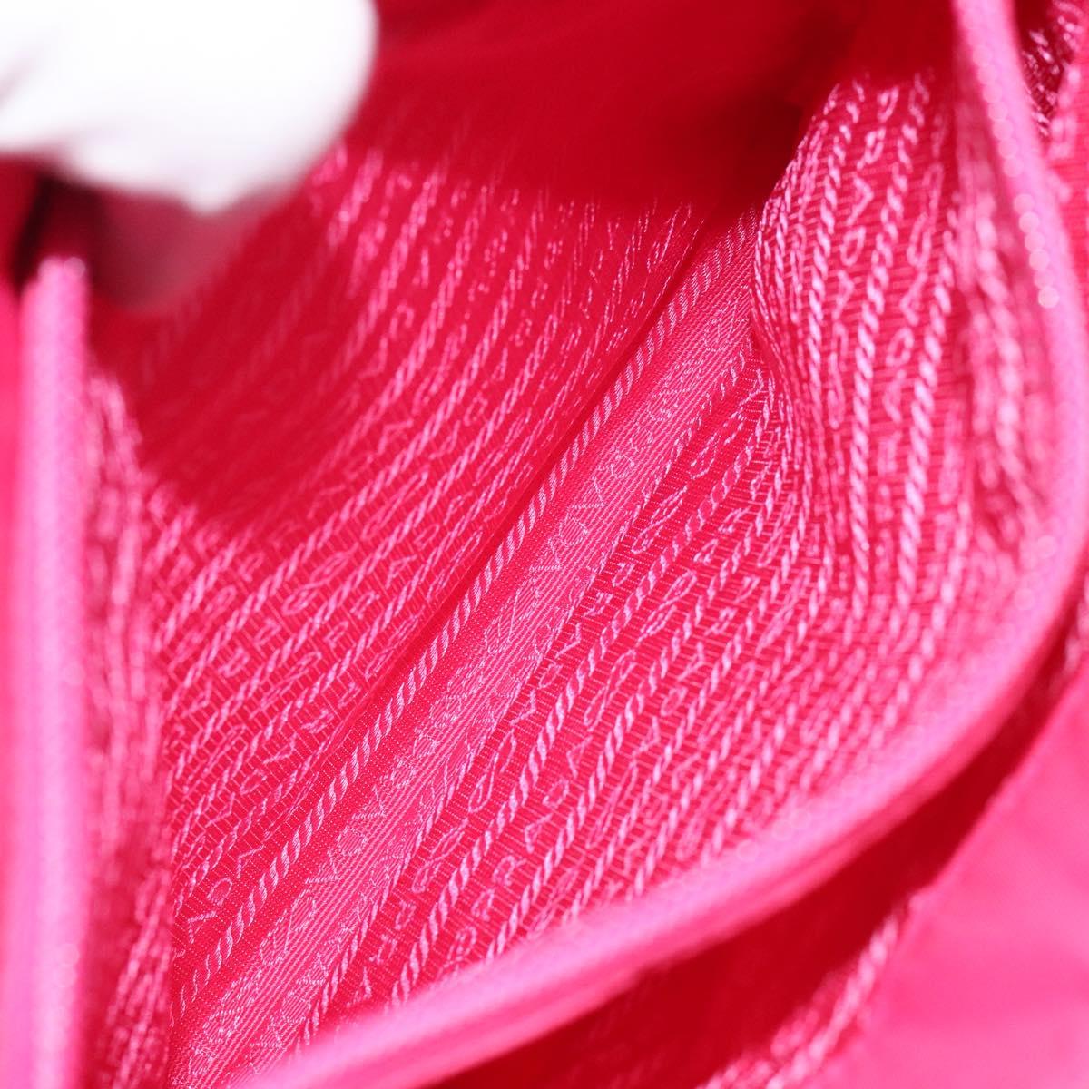 PRADA Shoulder Bag Nylon Pink Silver Auth 119844A