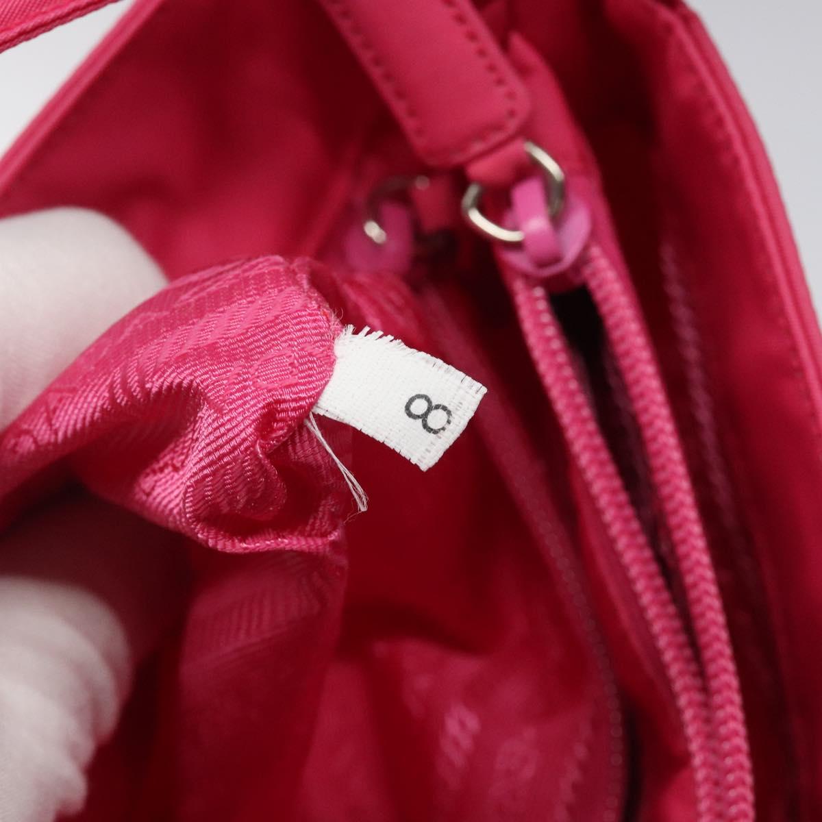 PRADA Shoulder Bag Nylon Pink Silver Auth 119844A