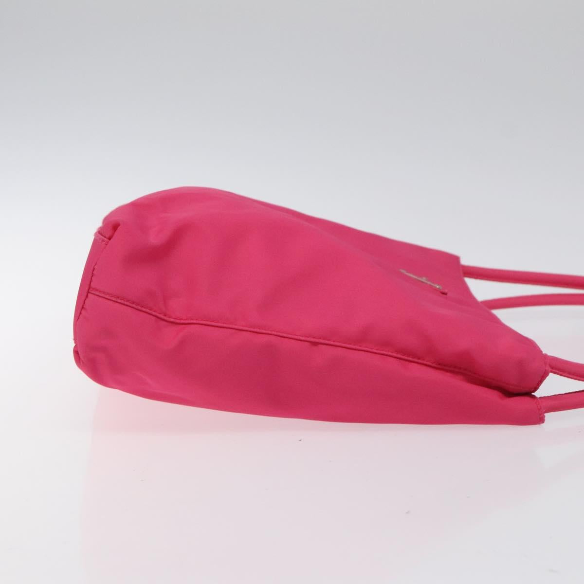 PRADA Shoulder Bag Nylon Pink Silver Auth 119844A