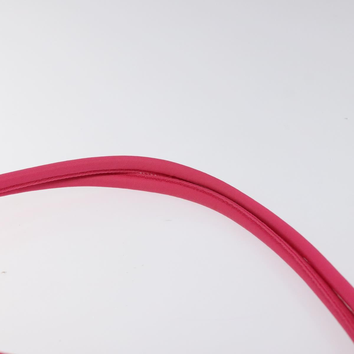 PRADA Shoulder Bag Nylon Pink Silver Auth 119844A