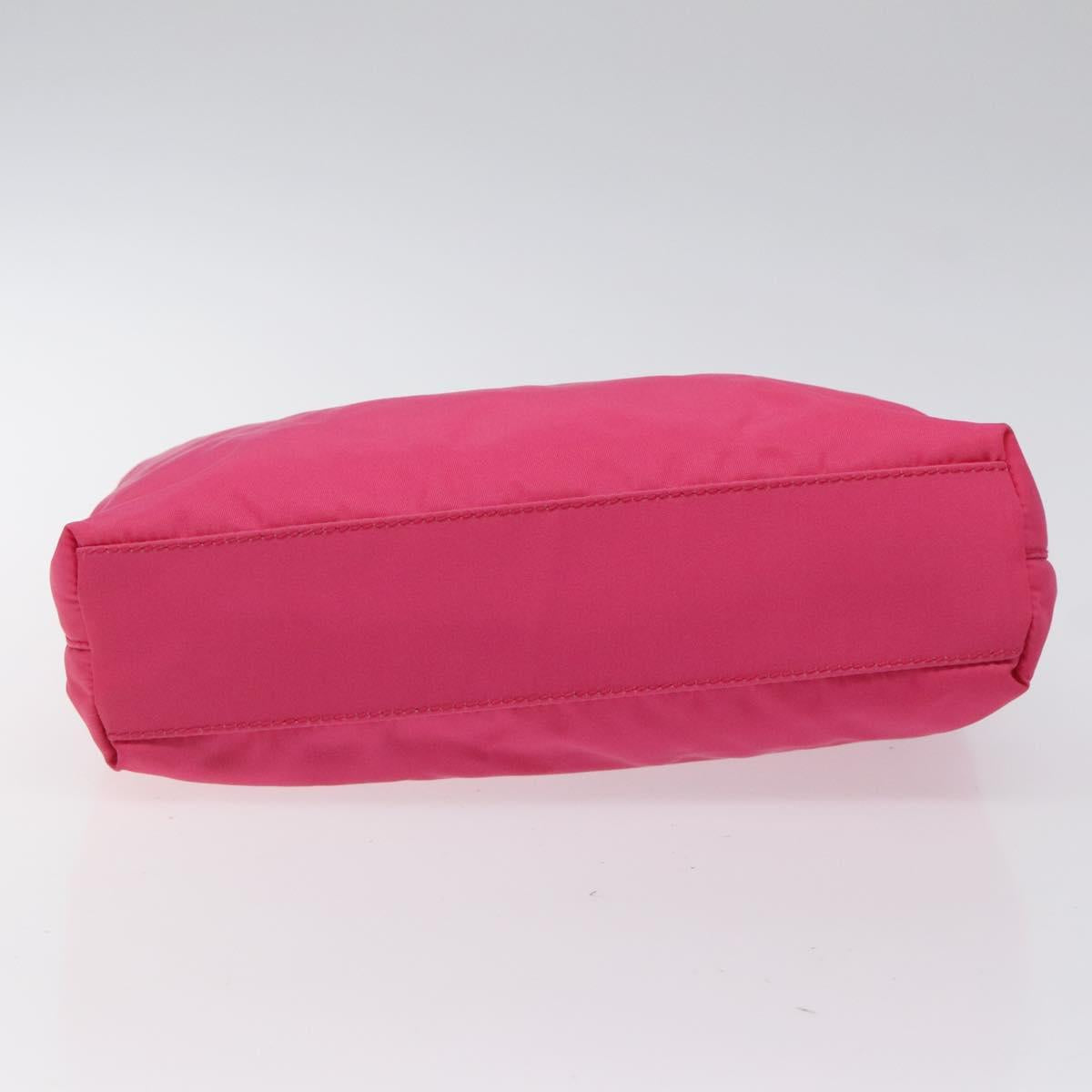 PRADA Shoulder Bag Nylon Pink Silver Auth 119844A