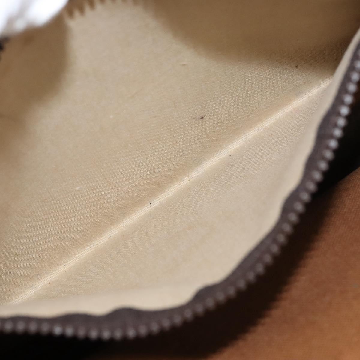 CELINE Macadam Canvas Tote Bag PVC Leather Brown Gold Auth 119866