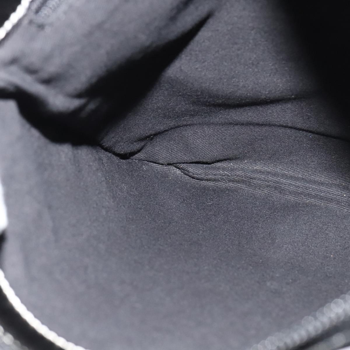 LOEWE Anagram Shoulder Bag Canvas Leather Gray Black Silver Auth 119873