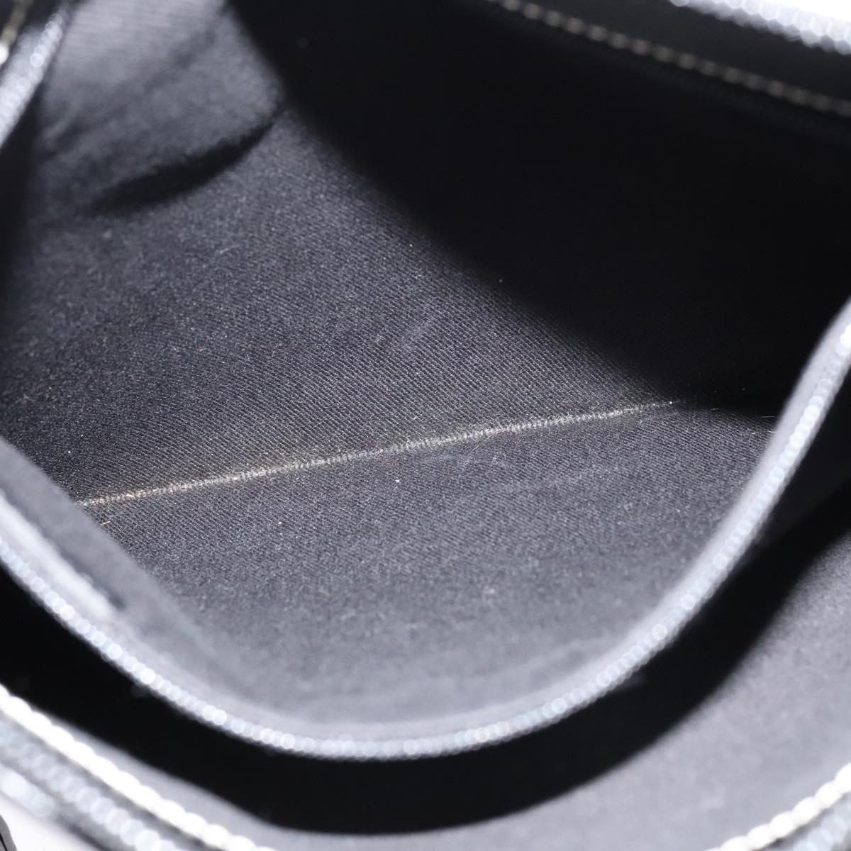 LOEWE Anagram Shoulder Bag Canvas Leather Gray Black Silver Auth 119873