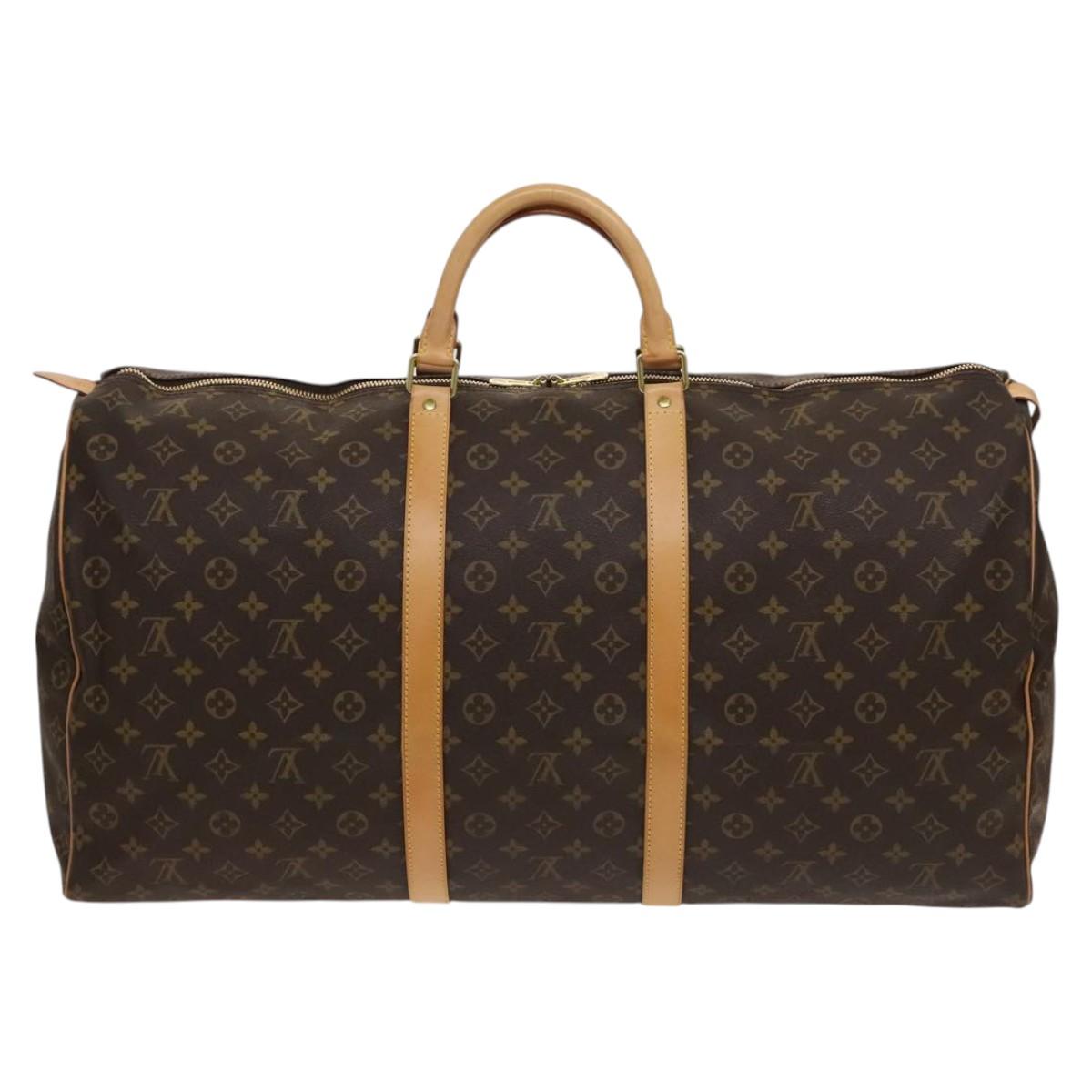 LOUIS VUITTON Monogram Keepall Bandouliere 60 Boston Bag M41412 LV Auth 119895V