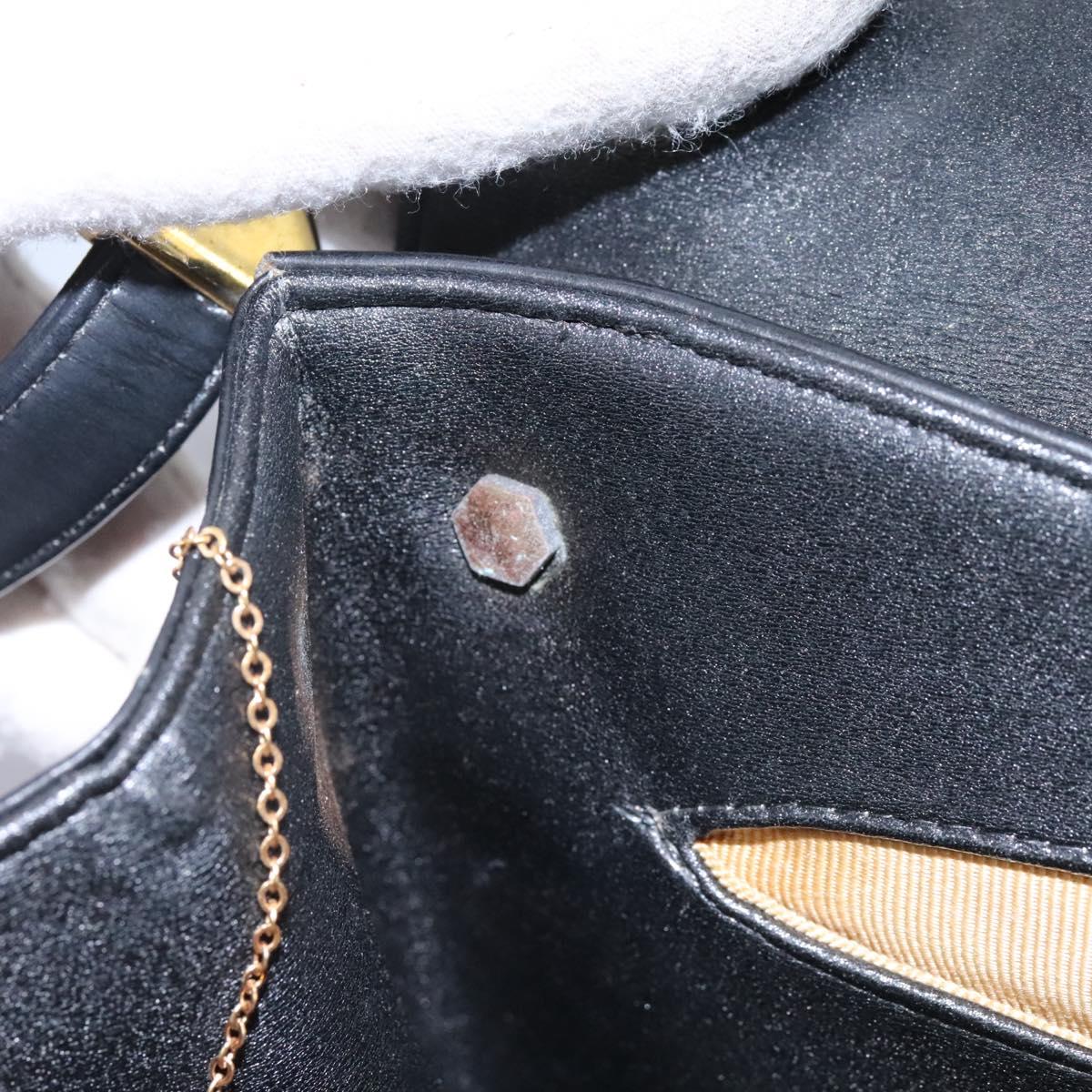 Christian Dior Shoulder Bag Calf leather Black Auth 119992