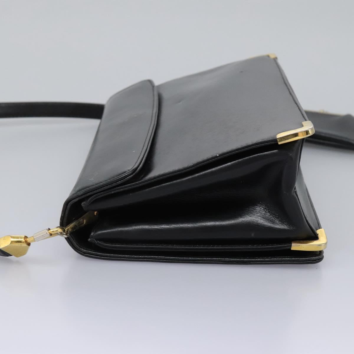 Christian Dior Shoulder Bag Calf leather Black Auth 119992