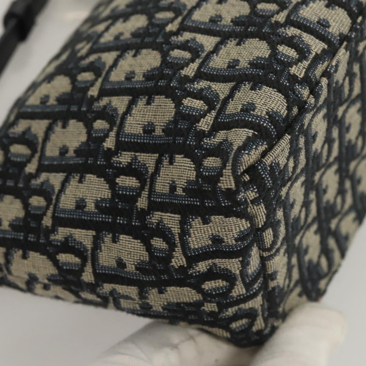 Christian Dior Trotter Canvas Accessory Pouch Navy Auth 120003