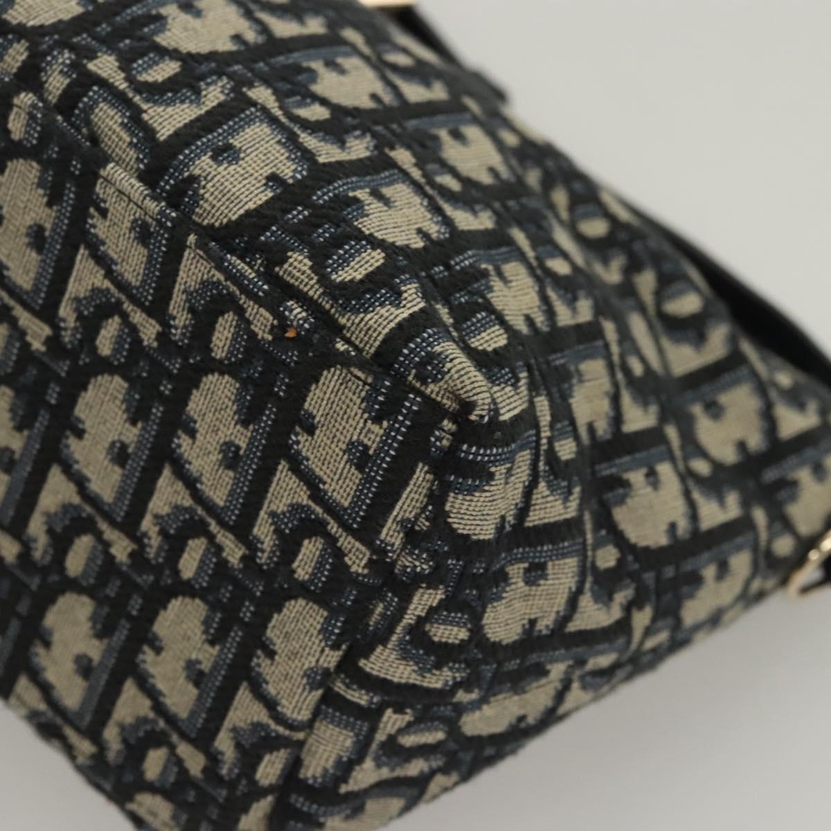 Christian Dior Trotter Canvas Accessory Pouch Navy Auth 120003