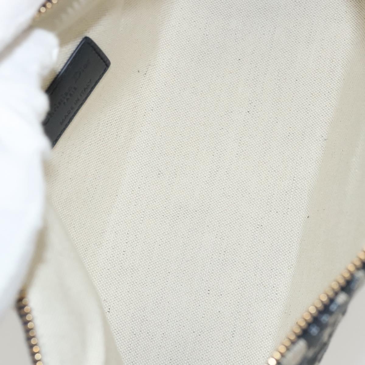 Christian Dior Trotter Canvas Accessory Pouch Navy Auth 120003