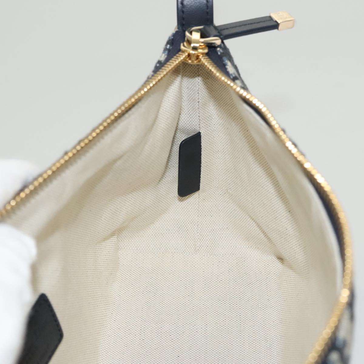 Christian Dior Trotter Canvas Accessory Pouch Navy Auth 120003