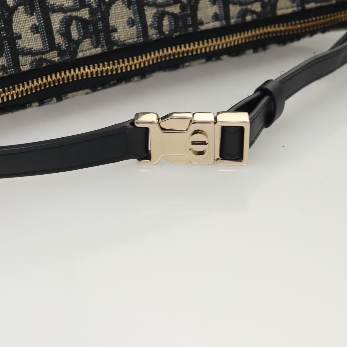 Christian Dior Trotter Canvas Accessory Pouch Navy Auth 120003