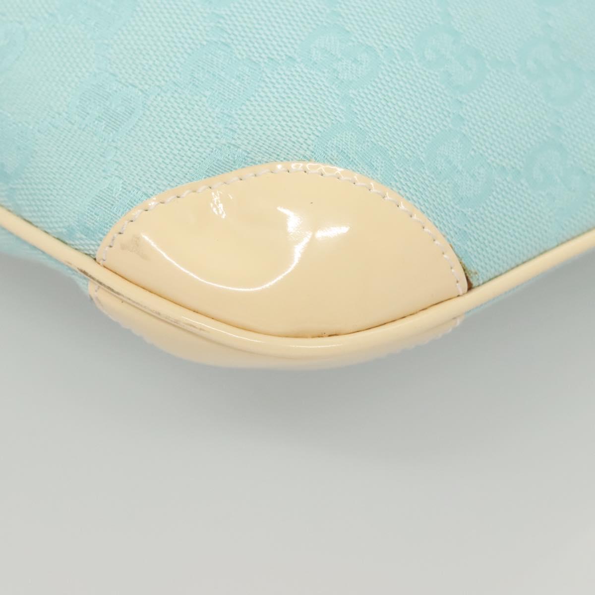 GUCCI GG Canvas Shoulder Bag Light Blue Gold 001 4158 Auth 120032A
