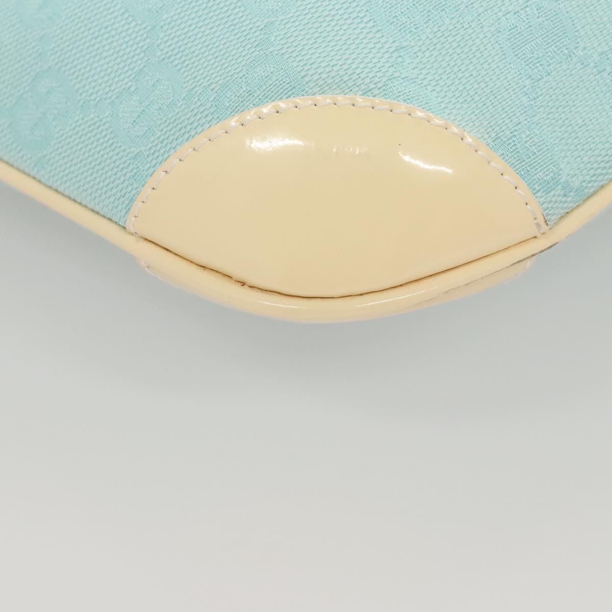 GUCCI GG Canvas Shoulder Bag Light Blue Gold 001 4158 Auth 120032A