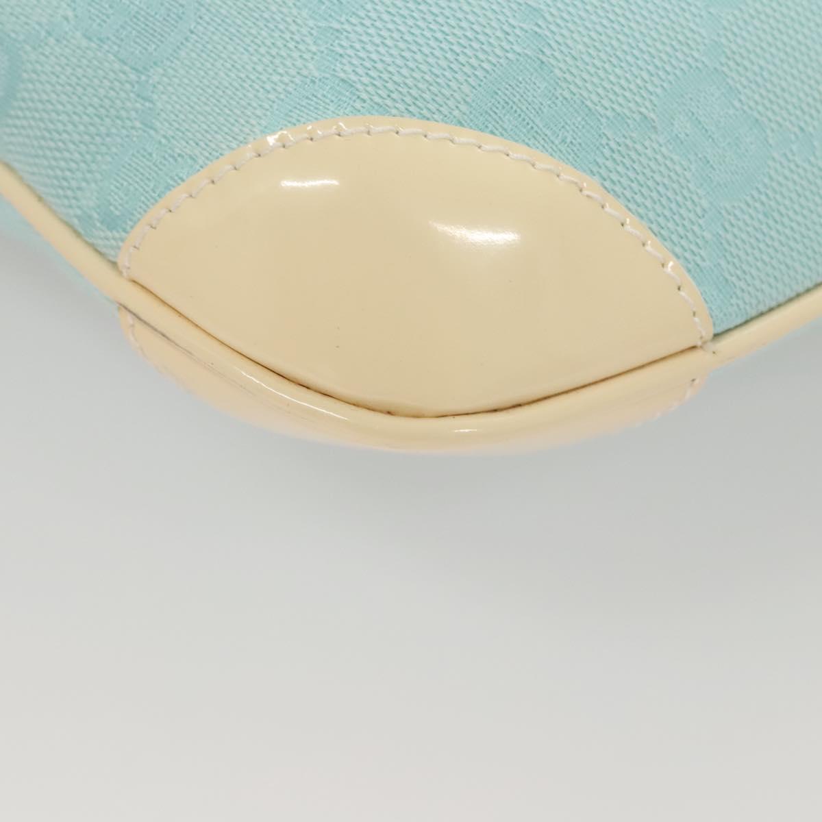GUCCI GG Canvas Shoulder Bag Light Blue Gold 001 4158 Auth 120032A