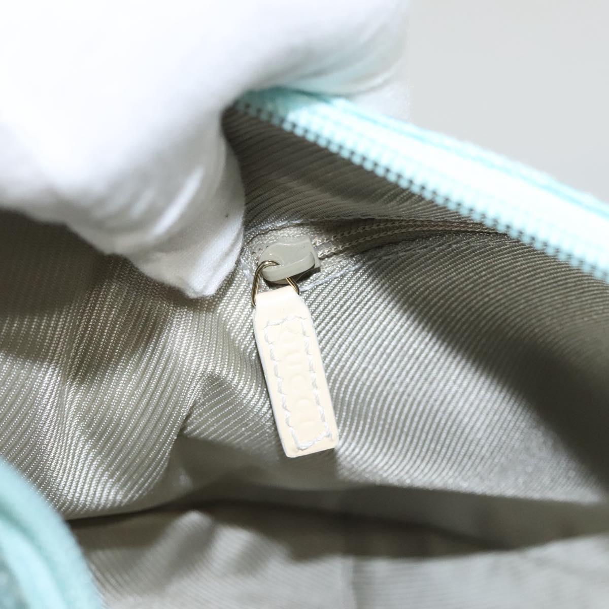 GUCCI GG Canvas Shoulder Bag Light Blue Gold 001 4158 Auth 120032A