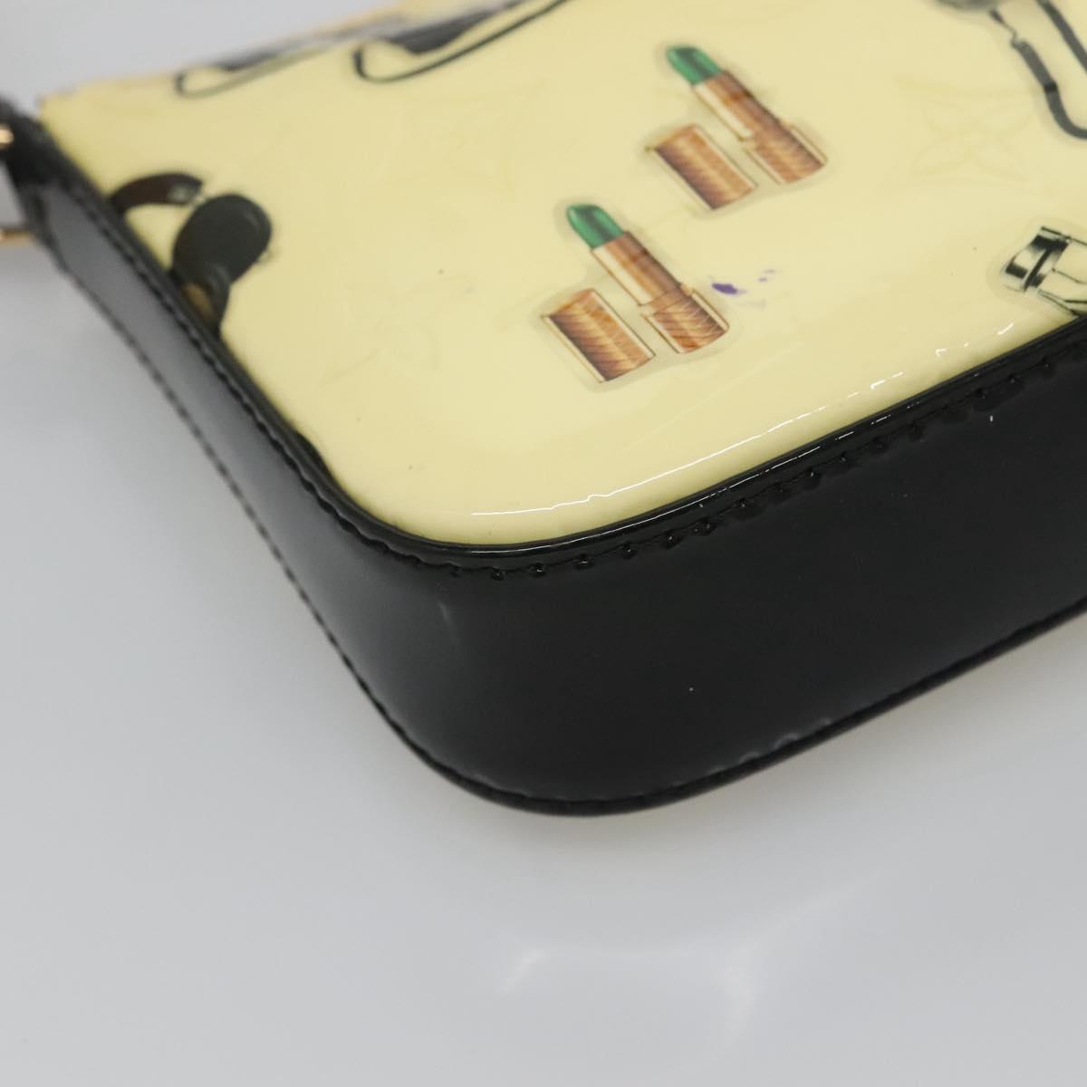 LOUIS VUITTON Vernis sticker Pochette Accessoires Pouch White M90928 Auth 120036