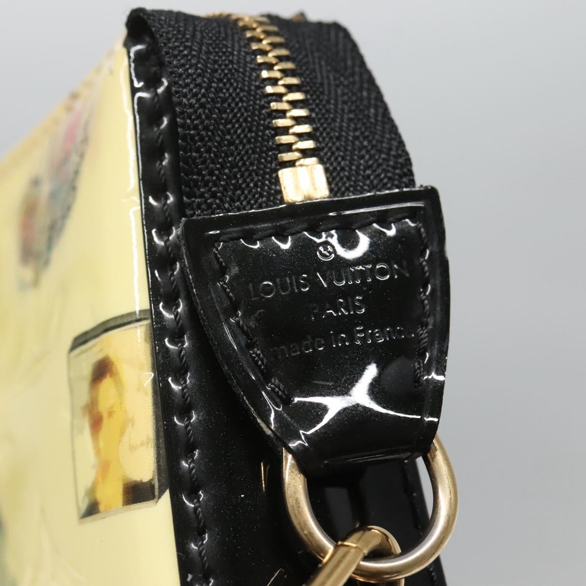 LOUIS VUITTON Vernis sticker Pochette Accessoires Pouch White M90928 Auth 120036