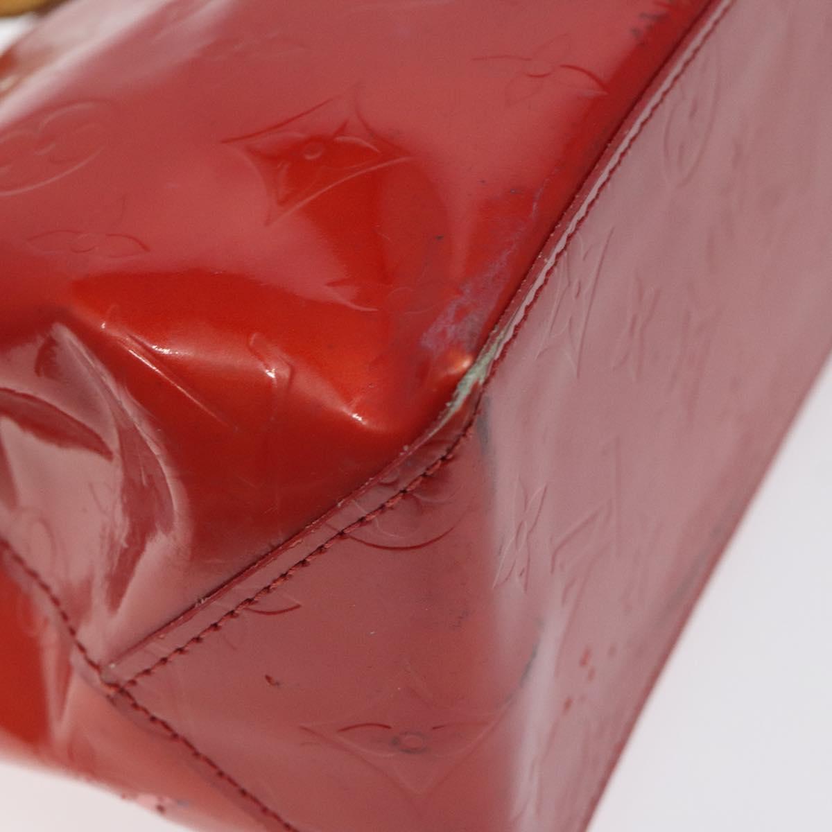 LOUIS VUITTON Monogram Vernis Reade PM Hand Bag Red Rouge M91088 LV Auth 120043