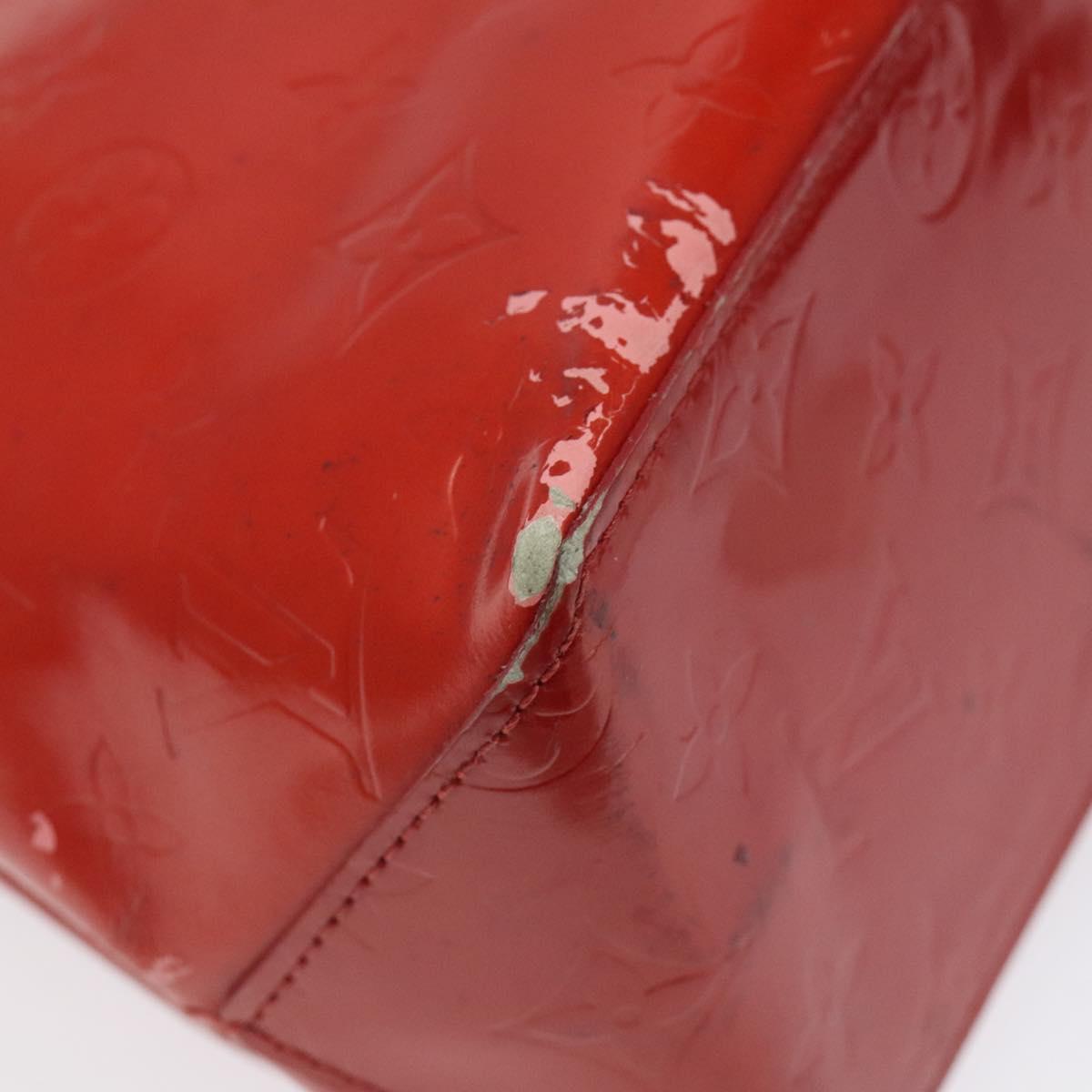 LOUIS VUITTON Monogram Vernis Reade PM Hand Bag Red Rouge M91088 LV Auth 120043