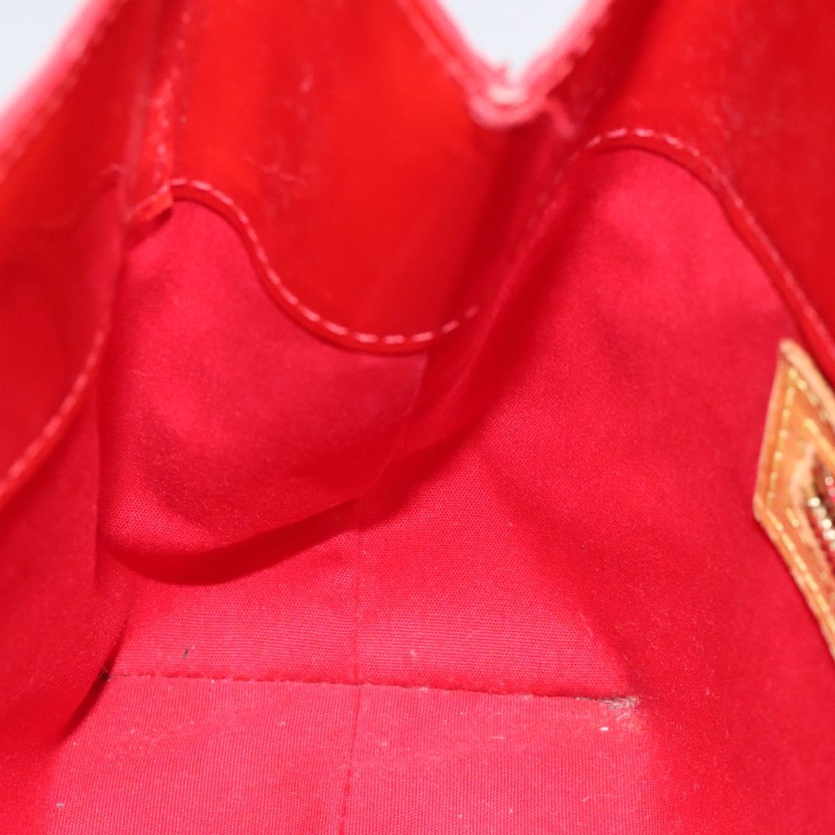 LOUIS VUITTON Monogram Vernis Reade PM Hand Bag Red Rouge M91088 LV Auth 120043