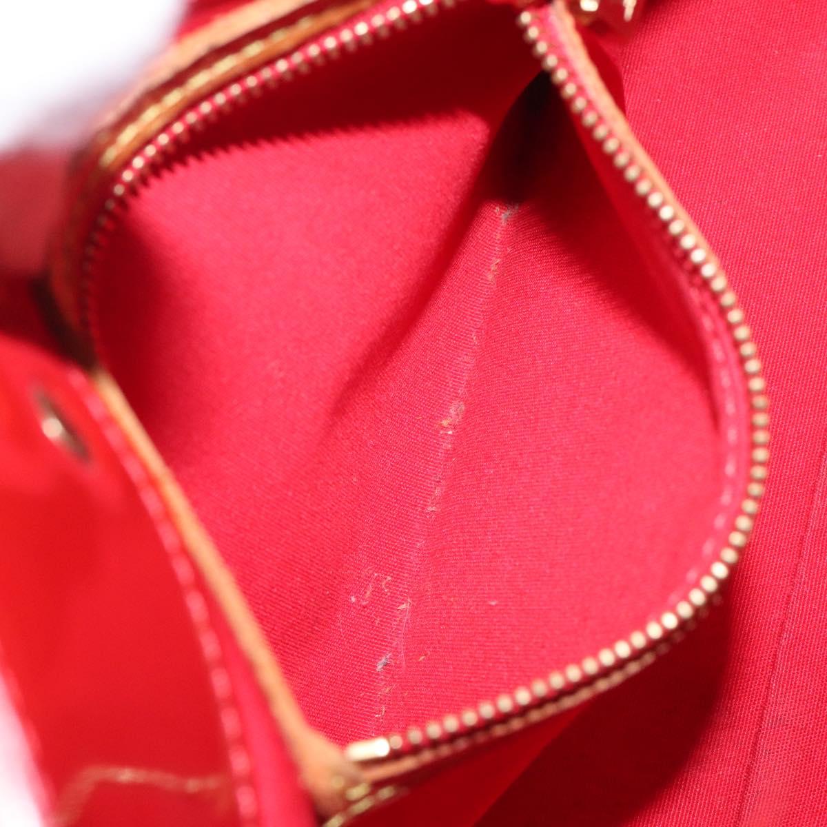 LOUIS VUITTON Monogram Vernis Reade PM Hand Bag Red Rouge M91088 LV Auth 120043