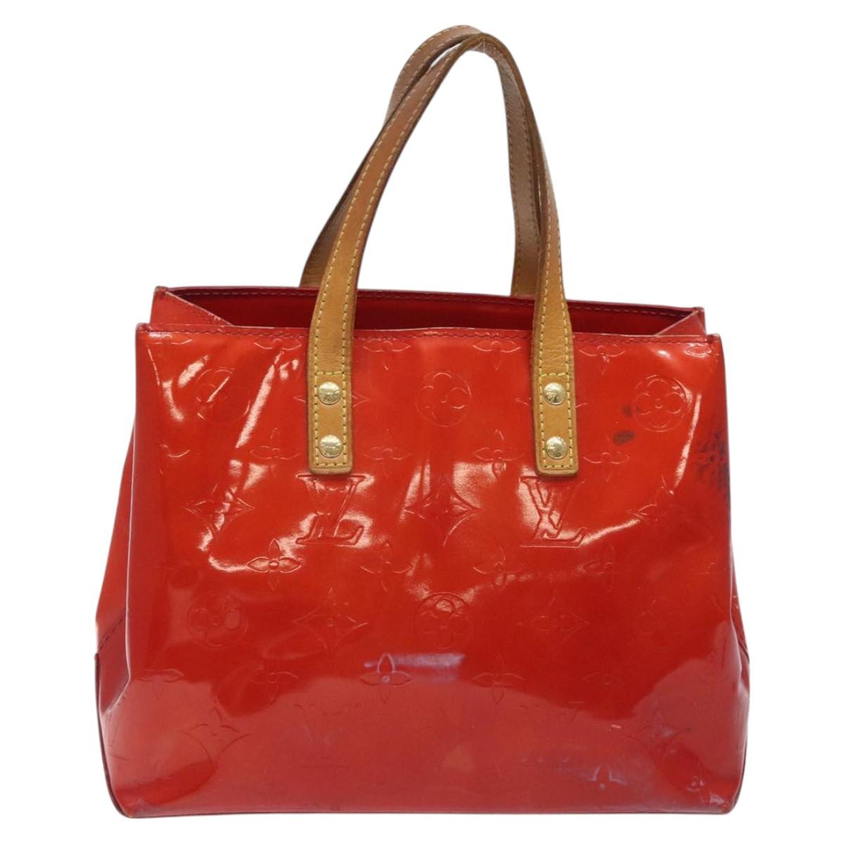LOUIS VUITTON Monogram Vernis Reade PM Hand Bag Red Rouge M91088 LV Auth 120043