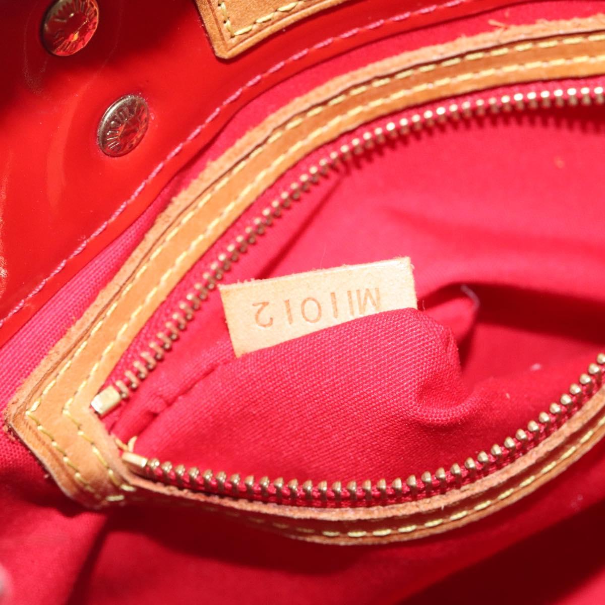 LOUIS VUITTON Monogram Vernis Reade PM Hand Bag Red Rouge M91088 LV Auth 120043