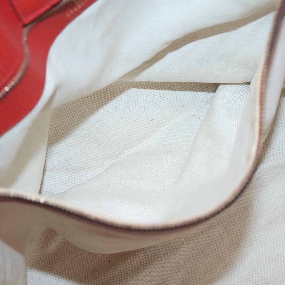 GUCCI Tote Bag Leather Red Gold 354397 Auth 120046